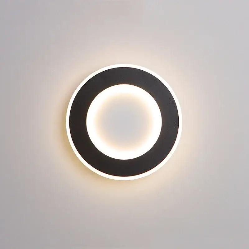 Modern black & white touch switch wall light bedroom ring lamp