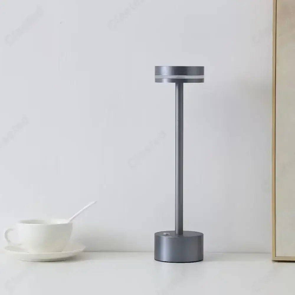 Modern minimalist metallic led touch table lamp for bedroom