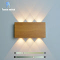 Minimalist wood led wall sconce bedroom dual beam light
