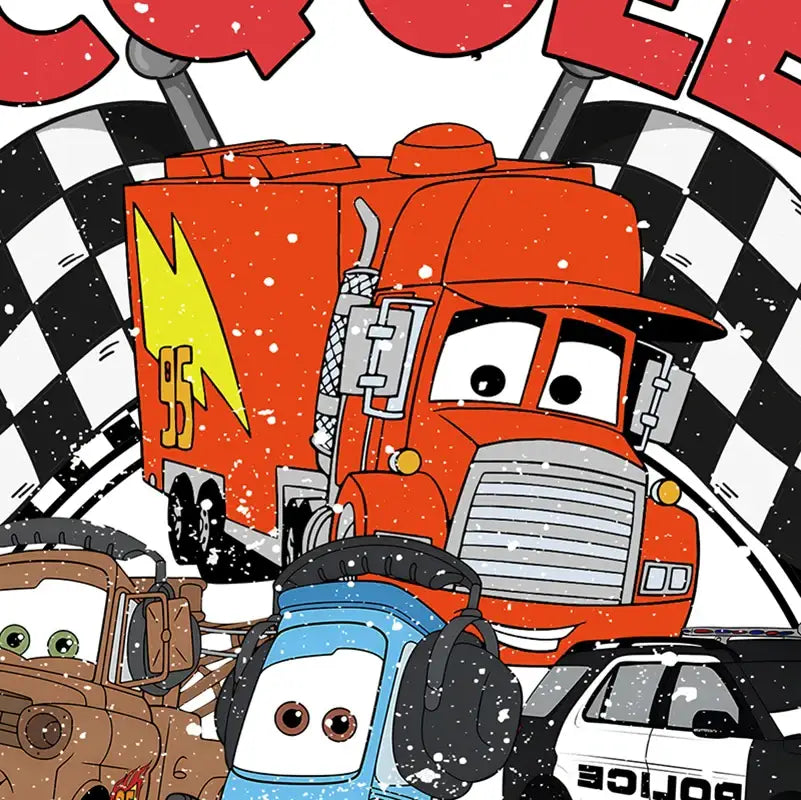 Lightning mcqueen cartoon car art framed prints for boys bedroom
