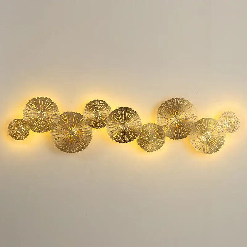 Decorbites lotus leaf golden copper wall lamp bedroom art light