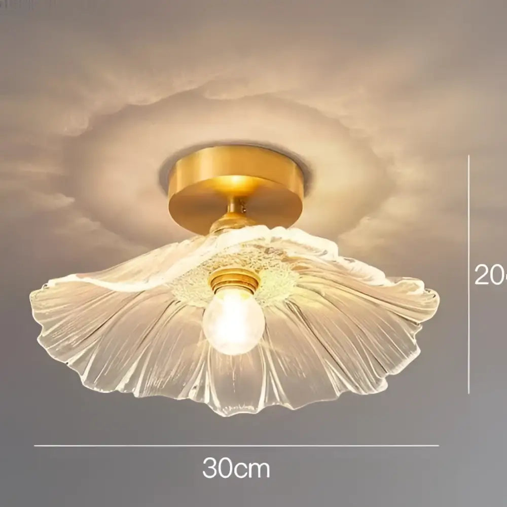 Elegant pink lotus leaf glass ceiling chandelier for living room