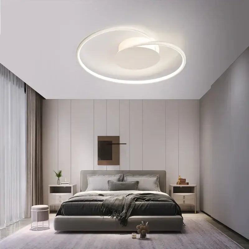 Modern black & gold love shaped ceiling light for bedroom