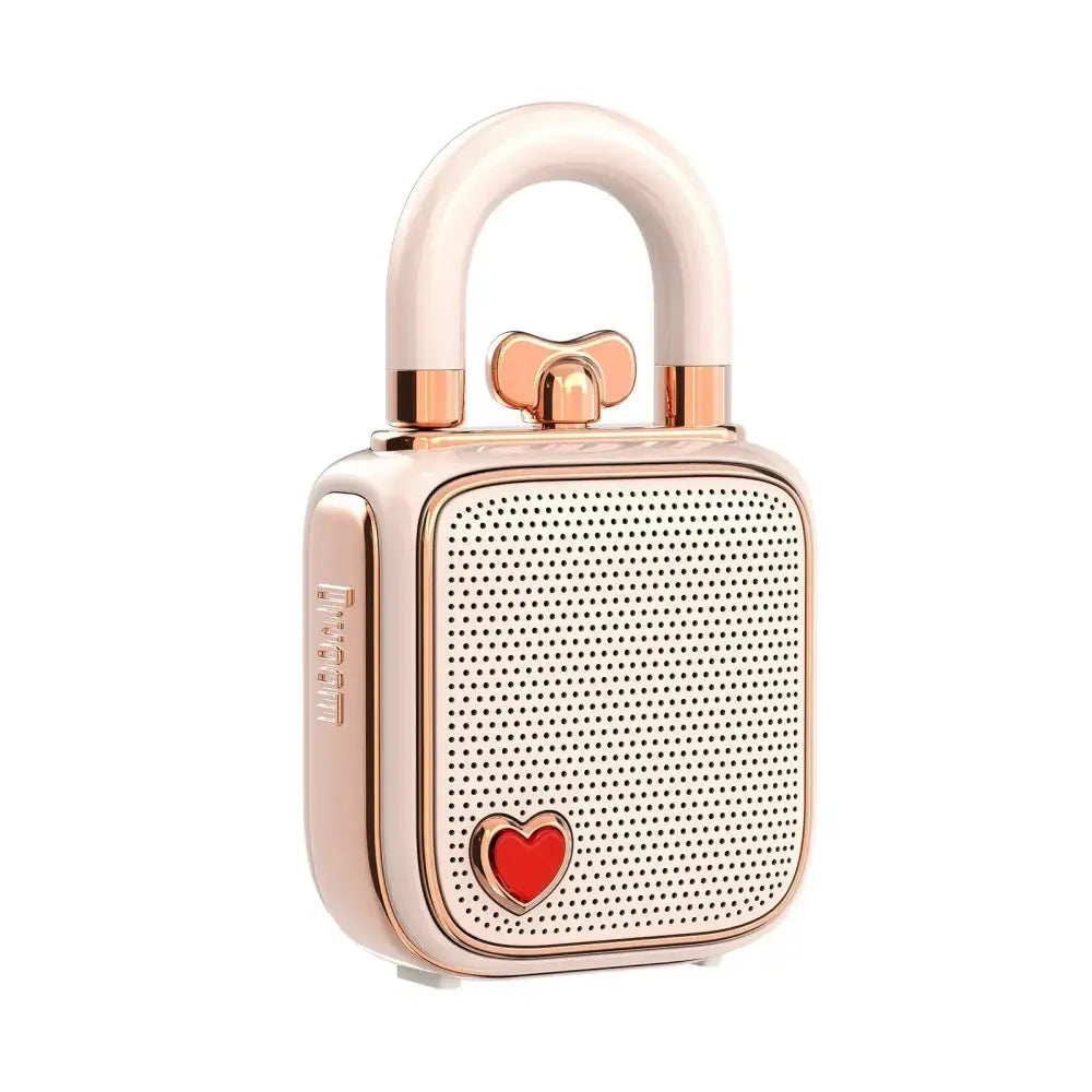Retro rose gold & white lovelock mini bluetooth speaker bedroom decor