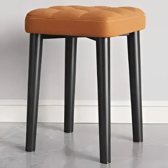 Modern low square stool bench for dining kitchen upholstered seat