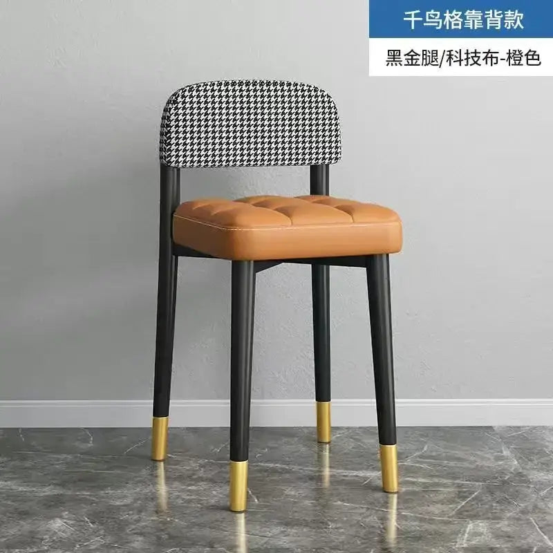 Modern low square stool bench for dining kitchen upholstered seat