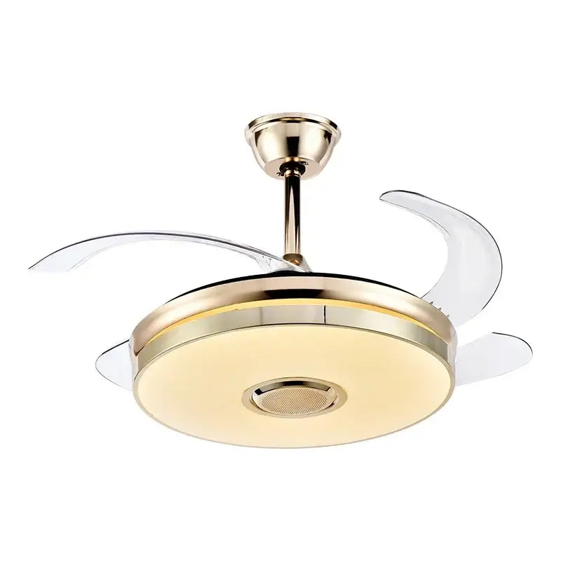 Modern white light ceiling fan with bluetooth speaker bedroom