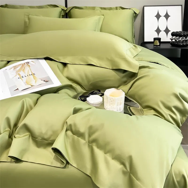 Luxurious gray 1000tc egyptian cotton duvet cover bedroom set