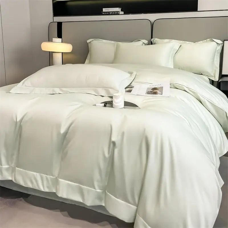 Luxurious gray 1000tc egyptian cotton duvet cover bedroom set