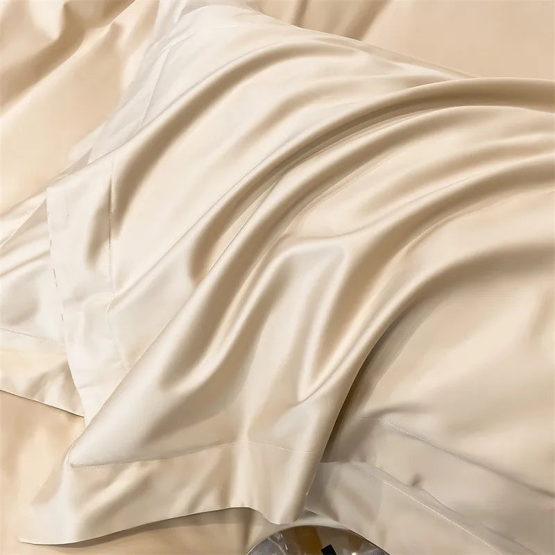 Luxurious gray satin duvet cover set bedroom stitched bedding