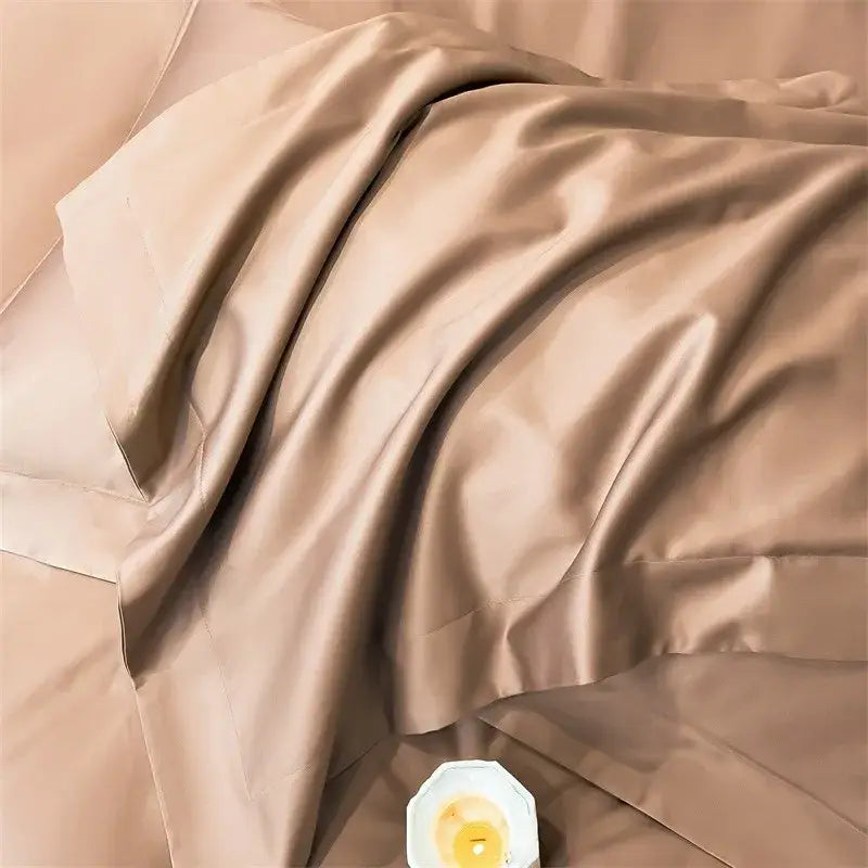 Luxurious gray satin piece duvet cover bedroom bedding set