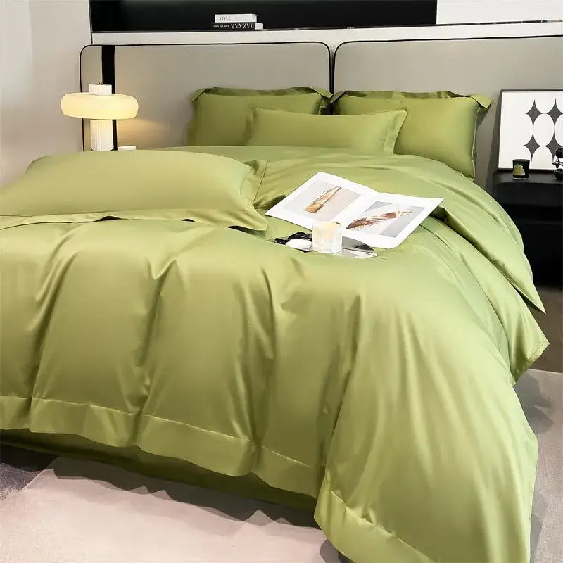 Luxurious gray 1000tc egyptian cotton duvet cover bedroom set