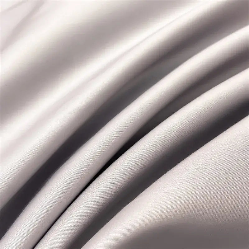 Luxurious light blue satin piece duvet cover set bedroom bedding