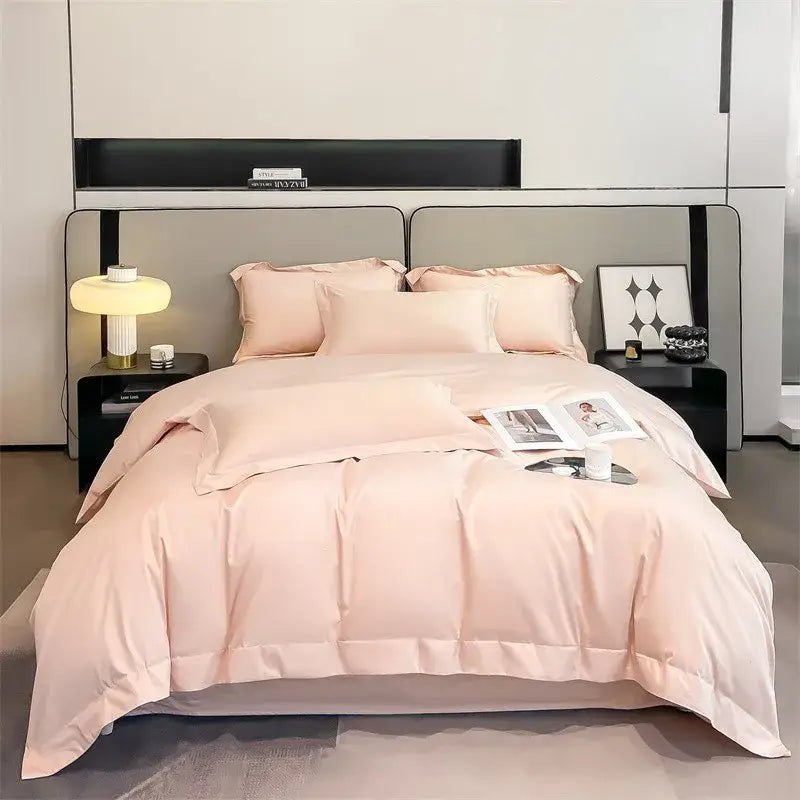 Luxurious gray satin piece duvet cover bedroom bedding set