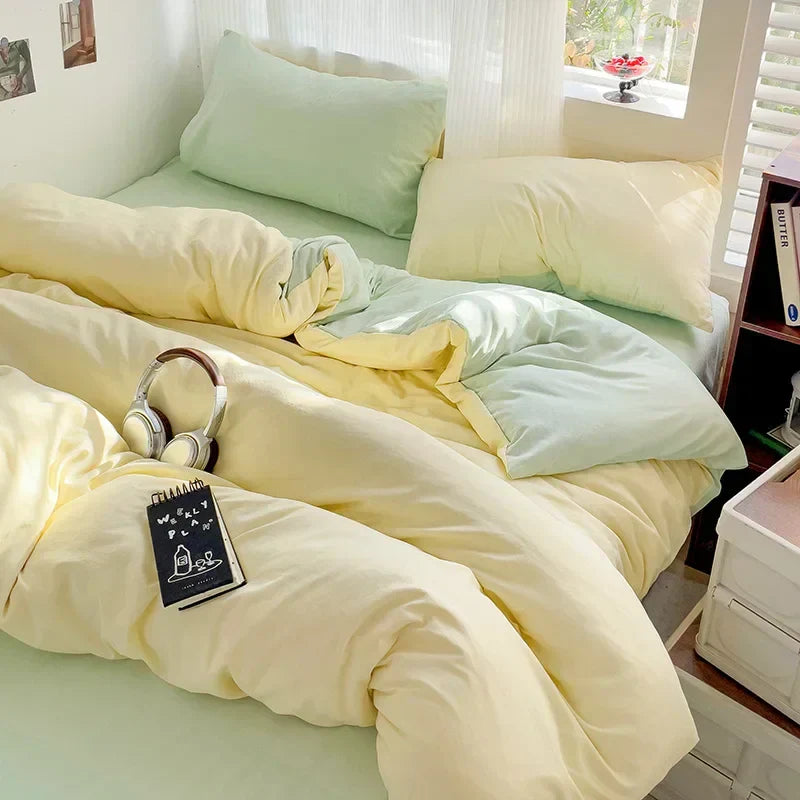 Luxurious cream cotton bedding set bedroom duvet cover