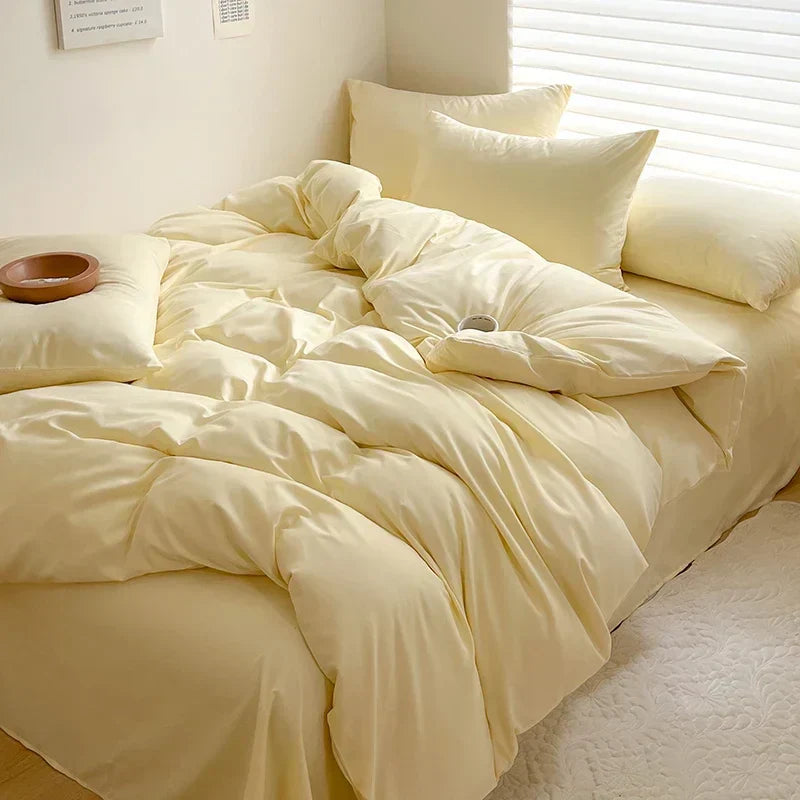 Luxurious gray cotton bedding set – bedroom duvet with pillows