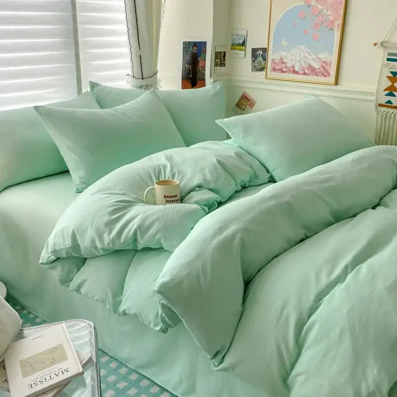 Luxurious white & dark gray duvet cover bedding set bedroom