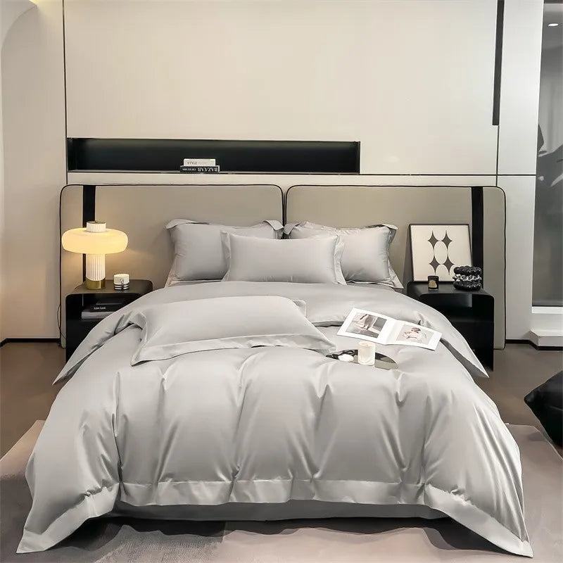 Sage green satin 1000tc duvet cover bedroom bedding set