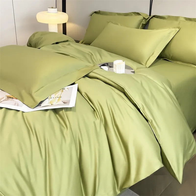 Sage green satin 1000tc duvet cover bedroom bedding set