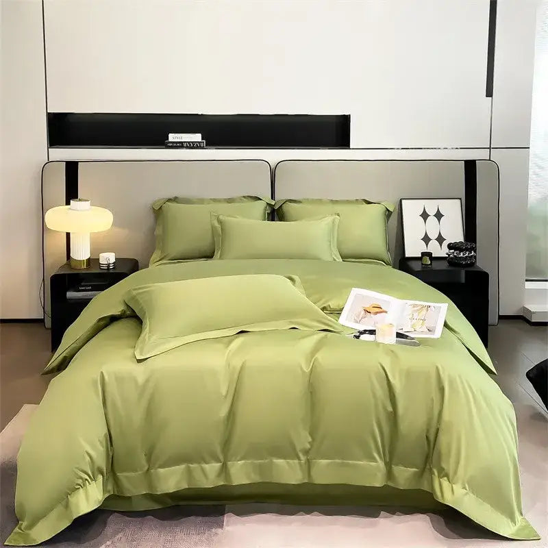 Sage green satin 1000tc duvet cover bedroom bedding set