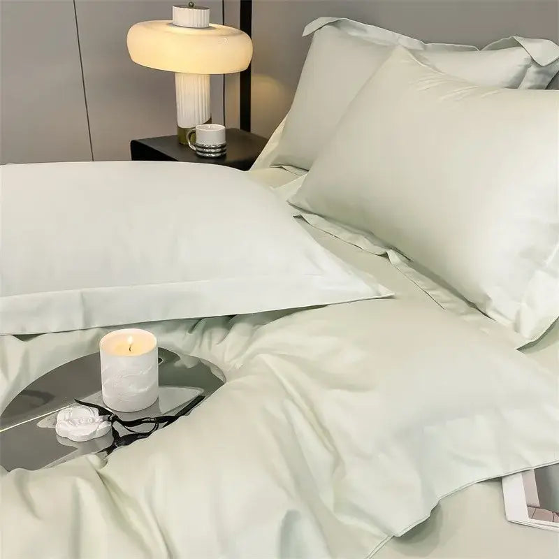 Lavender satin duvet cover set bedroom egyptian cotton bedding