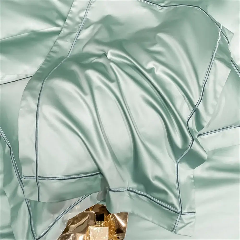 Luxurious navy & gold egyptian cotton duvet cover set bedroom