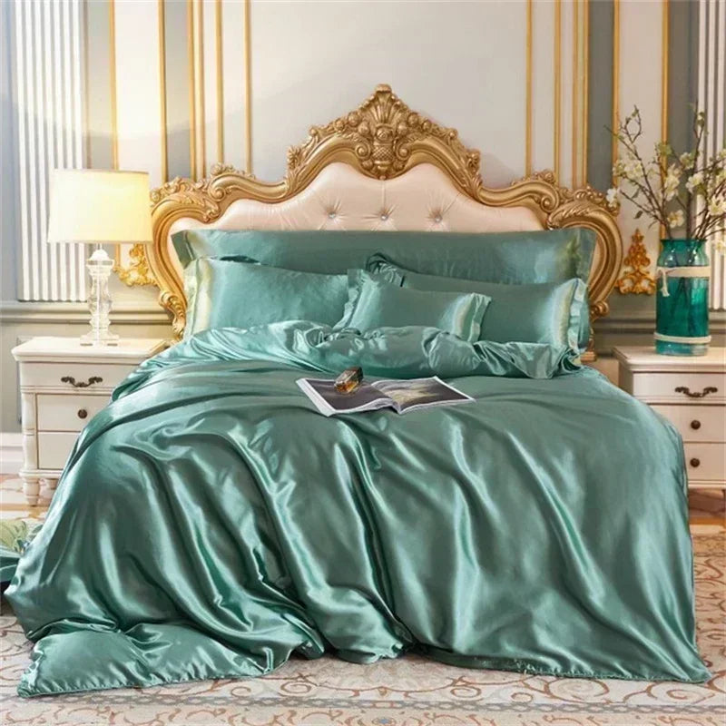Luxurious burgundy mulberry silk bedding set bedroom sheets