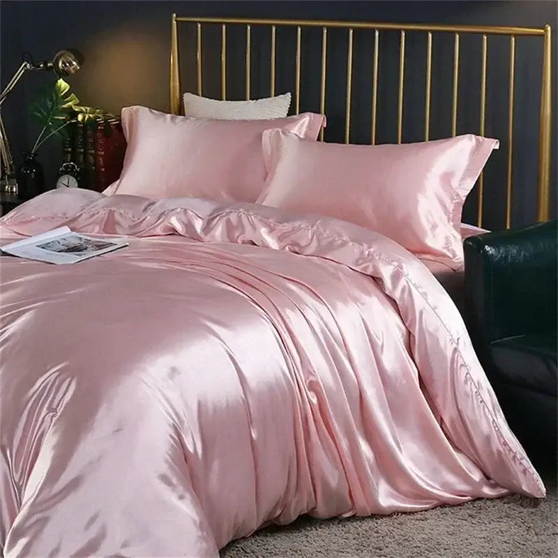 Luxurious purple mulberry silk bedding set for bedroom comfort