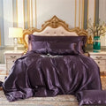 Luxurious purple mulberry silk bedding set bedroom duvet cover
