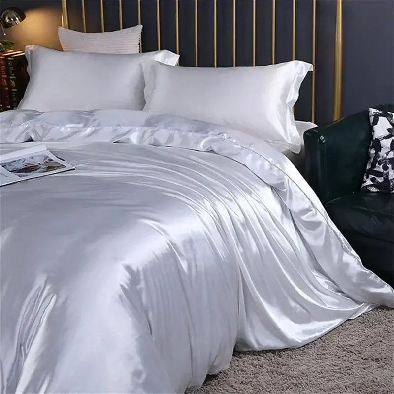 Luxurious yellow mulberry silk bedding set – bedroom duvet cover