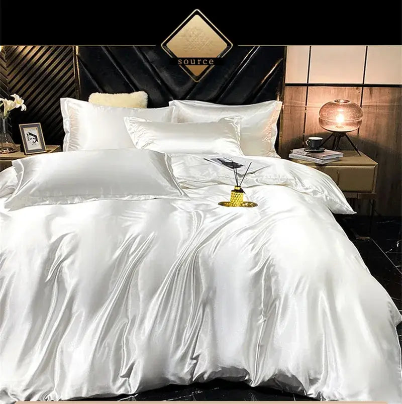 Luxurious burgundy mulberry silk bedding set bedroom sheets