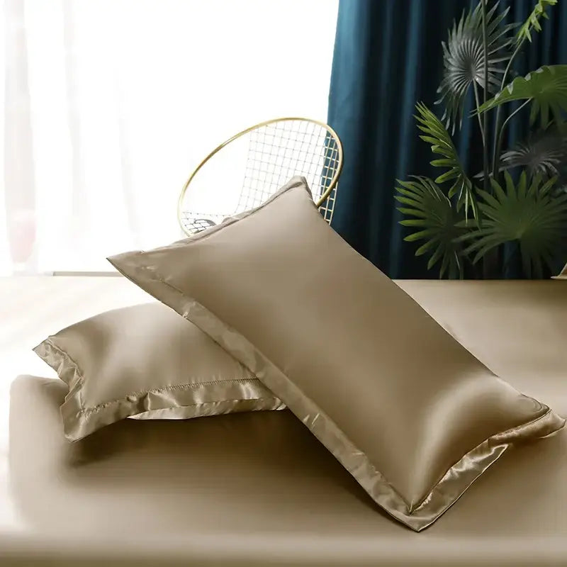 Luxurious rose gold satin duvet cover set bedroom 3 pcs duvet cover