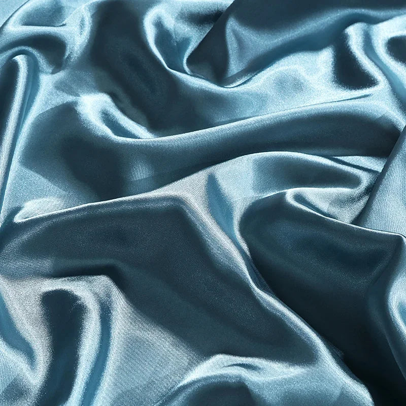 Luxurious emerald green satin duvet cover set bedroom bed sheet