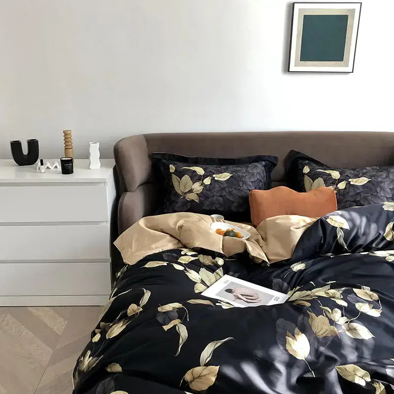 Pastel blue & pink floral duvet cover set bedroom egyptian cotton
