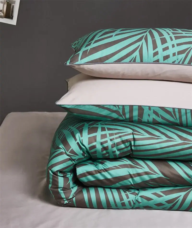 Tropical flamingo navy blue duvet cover bedroom bedding set