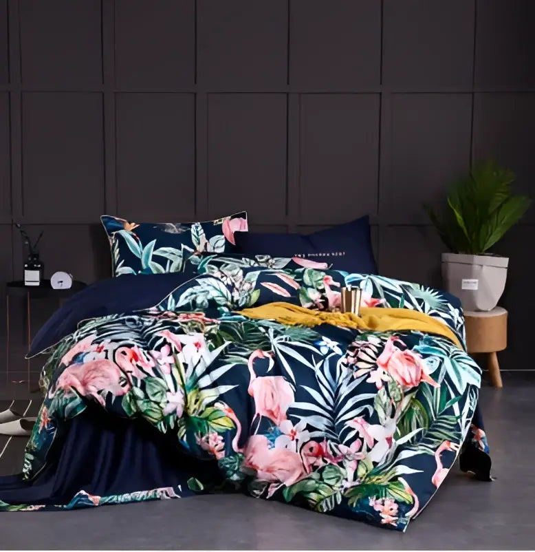 Luxury teal & brown egyptian cotton duvet cover bedroom bedding set