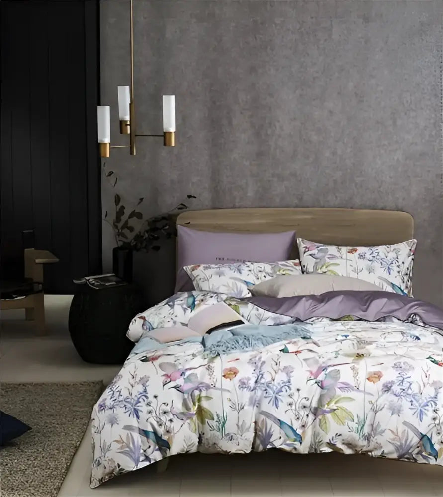Luxury teal & brown egyptian cotton duvet cover bedroom bedding set