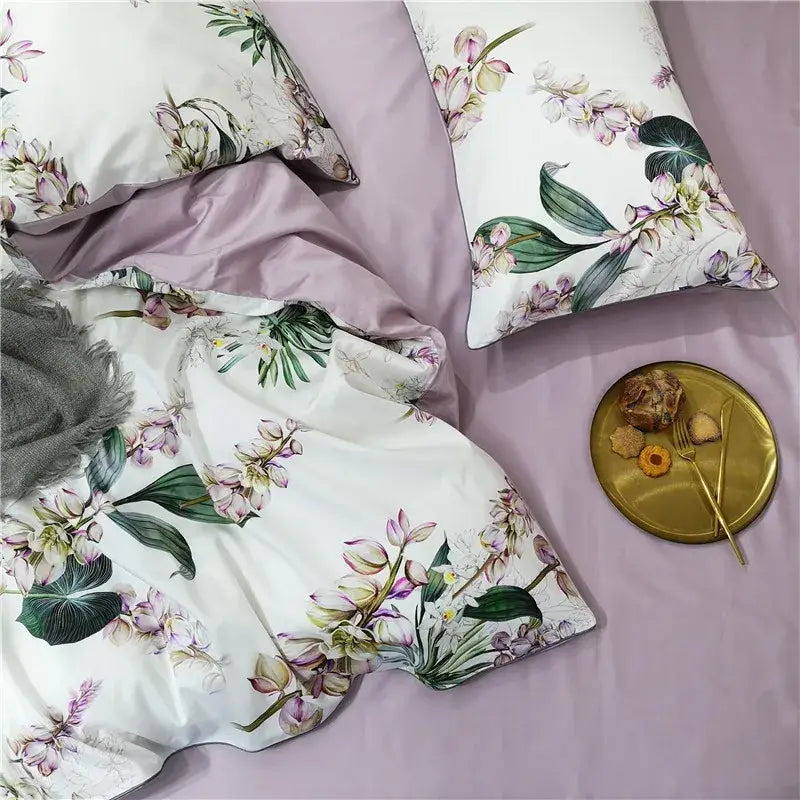 Tropical flamingo navy blue duvet cover bedroom bedding set
