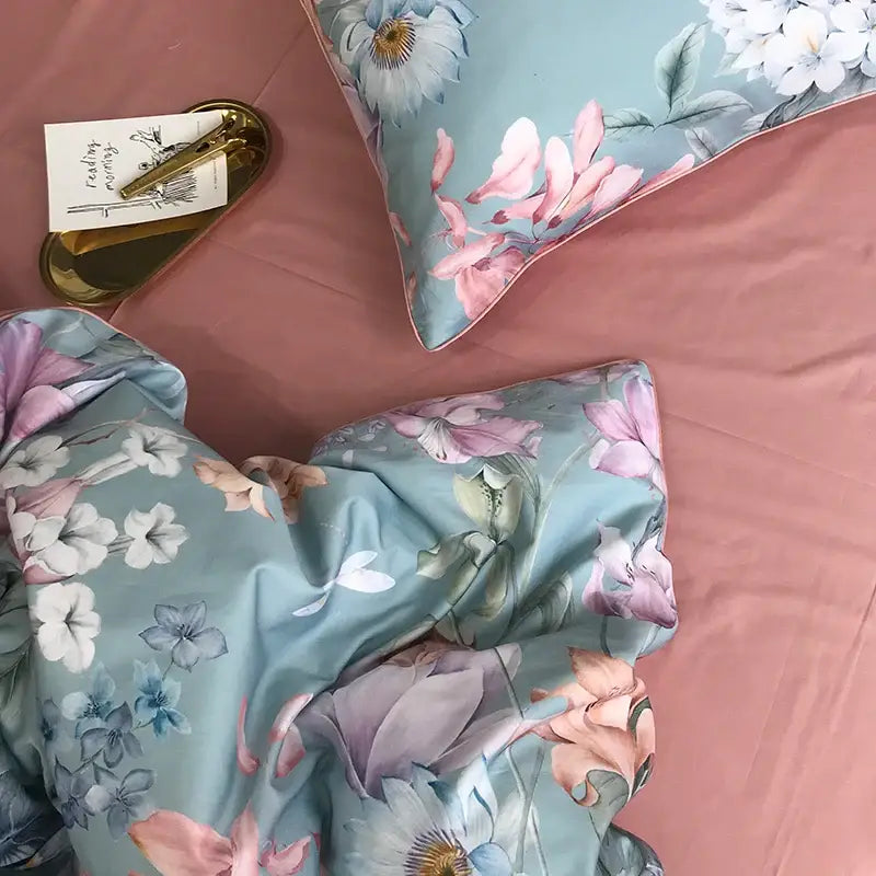 Luxury navy & gold egyptian cotton quilted bedding set bedroom