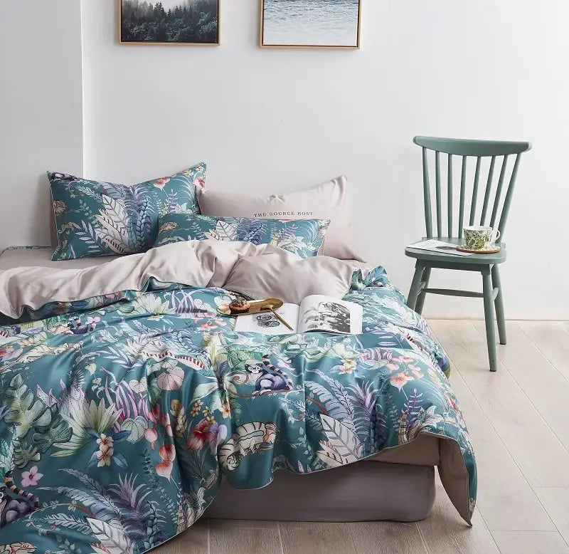 Luxury navy & gold egyptian cotton quilted bedding set bedroom