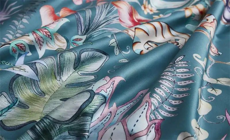 Tropical flamingo navy blue duvet cover bedroom bedding set
