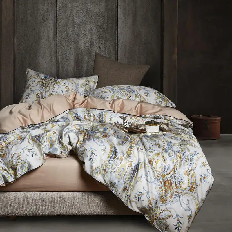 Luxury dark gray egyptian cotton hummingbird duvet cover bedroom set