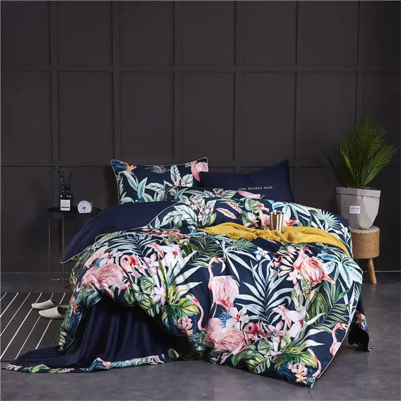 Luxury teal & brown egyptian cotton duvet cover bedroom bedding set