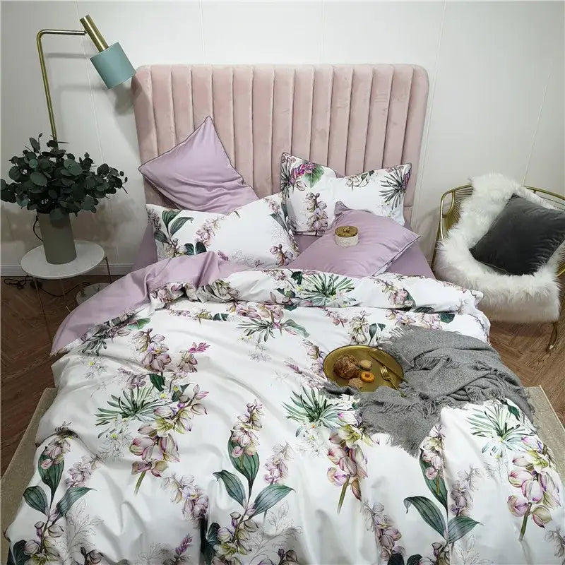 Luxury navy & gold egyptian cotton quilted bedding set bedroom