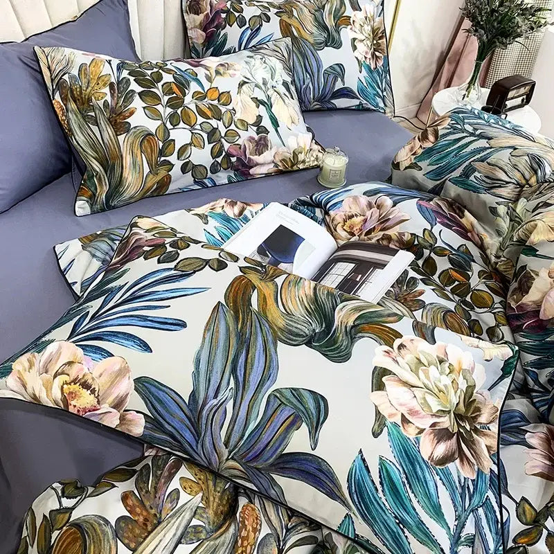 Pastel marine egyptian cotton duvet cover set bedroom bedding