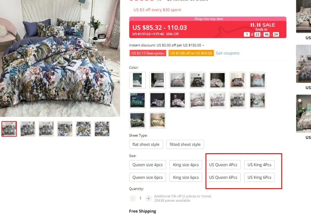 Botanical flamingo egyptian cotton duvet cover bedroom set with pillowcases