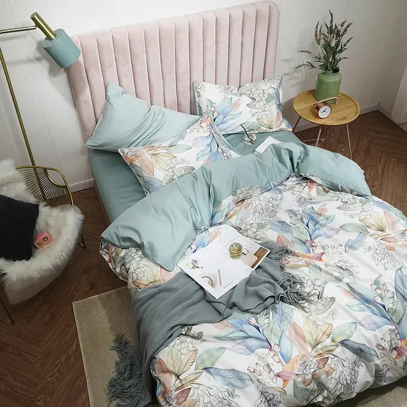 Luxury navy & gold floral paisley duvet cover bedroom bedding set