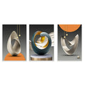 Modern geometric silver & gold canvas prints living room wall art