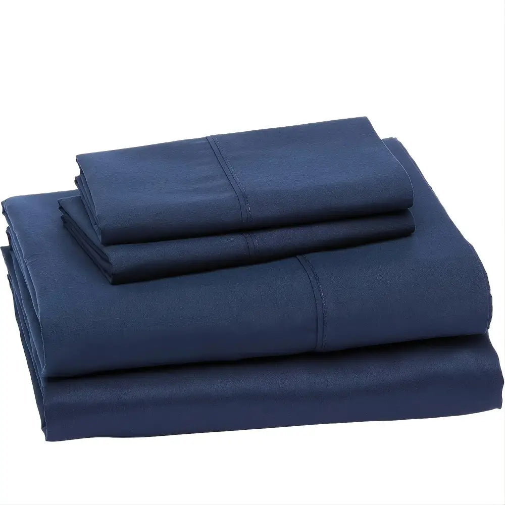 Gray satin luxury bed sheet set with pillowcases bedroom cooling