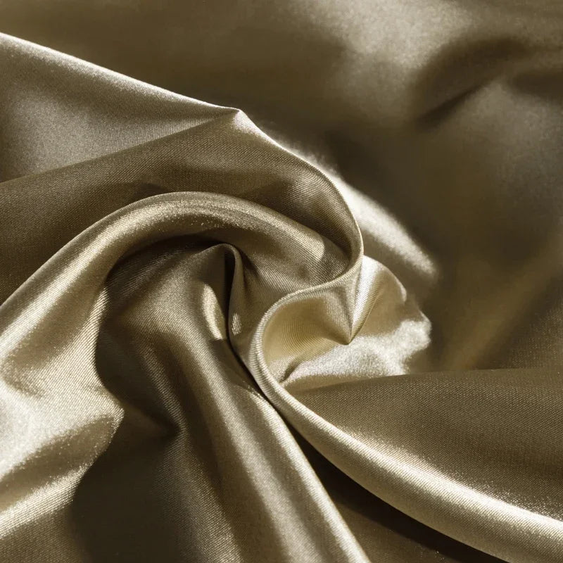 Luxury emerald green satin duvet cover bedroom bedding set